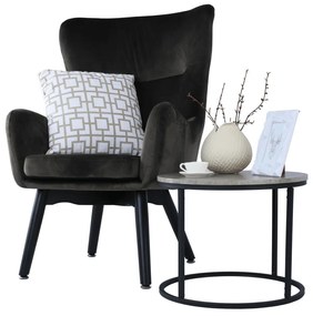 Fotoliu de design, catifea Velvet gri maroniu TAUPE, TENAL