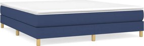 vidaXL Pat box spring cu saltea, albastru, 180x200 cm, material textil