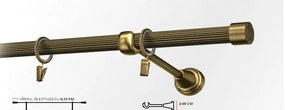 Galerie simpla striat DOP 19 mm - aur antic (Alege marime: 120 cm)