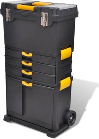 vidaXL Cărucior pentru scule, ladă de scule portabilă, cu roți