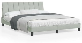 3207855 vidaXL Cadru de pat cu tăblie, gri deschis, 160x200 cm, catifea
