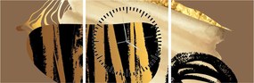 Tablou - Abstracție maro auriu N⁰2 (cu ceas) (90x30 cm)