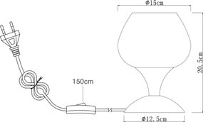 Lampă de masă Globo 15548T2G MAXY 1xE27/40W/230V