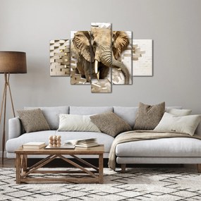 Tablou - Elefant spârgând peretele (150x105 cm)