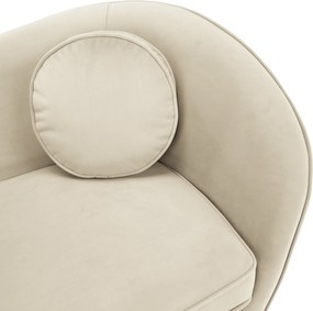 Canapea cu 3 locuri de design, ţesătură Velvet bejgold crom auriu, EZIO TYP 3