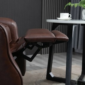 HOMCOM Fotoliu Relax Rabatabil 90° si 150° Manual pentru TV, sufragerie, camera, design modern din piele 73x86x104cm | Aosom Romania