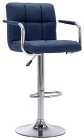 vidaXL Scaun de bar, albastru, material textil