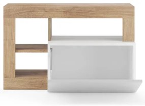 Bancă LENOR 91 x 209 cm, alb/maro