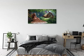 Tablouri canvas pădure de sex feminin fazan