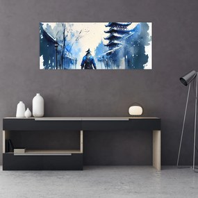 Tablou - Samurai, aquarel (120x50 cm)