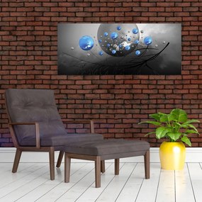 Tabloul cu bile abstracte albastre (120x50 cm)