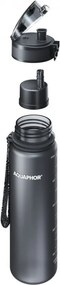 Sticla cu filtru pentru apa Aquaphor City 160043, 500 ml, Tritan, Carbune activ, Aqualen, Capac cu inchidere, Negru