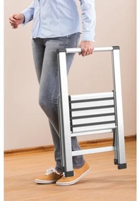 WENKO 601011100 - Scăriță ALU-DESIGN, 44 x 101 cm, argintiu/negru