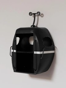 Raft negru de perete in forma de telegondola, "Cable car"