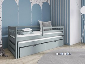 Pat pentru copii 90 cm Palkana (Gri) (cu somieră) (cu sp. depozitare). 1103335