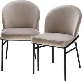 Set de 2 scaune design modern Willis, catifea Savona greige 113772 HZ
