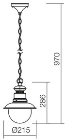 Redo 9046 - Lustră exterior pe lanț SCOTT 1xE27/42W/230V IP44