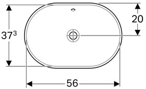 Lavoar baie incastrat alb 60 cm, oval, Geberit Variform Eliptic Fara orificiu