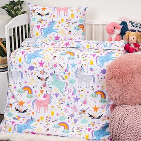 Lenjerie de pat de bumbac pentru pătuț 4Home Unicorns, 100 x 135 cm, 40 x 60 cm, 100 x 135 cm, 40 x 60 cm