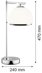 Lampă de masă MARBELLA 1xE27/15W/230V crom Argon 8121