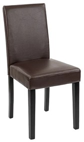 Scaun de sufragerie Kelly din piele maro