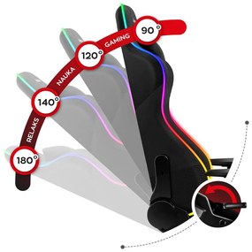 Fotoliu gaming Fusion 6.2 (negru + multicolor) (s osvetlením). 1087486