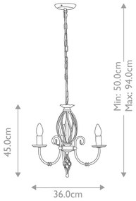 Lustră pe lanț Elstead ART3-BLACK ARTISAN 3xE14/60W/230V