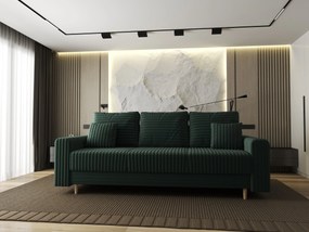 Canapea extensibilă dumonde cu ladă de depozitare si sezut confortabil din spuma high-density, Kronos Ambience Verde 210x100 cm