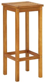 Set mobilier bar de balcon, 3 piese, lemn masiv de acacia Taburete de bar cu sezut patrat, 3