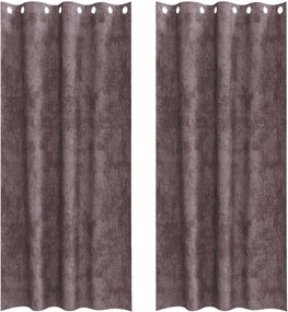 vidaXL Cortine din catifea cu perdele 2 pcs Maro 225 x 140 cm Catifea