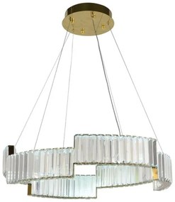 Lustră LED dimabilă pe cablu LED/40W/230V 3000-6500K auriu + telecomandă