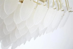 Candelabru alama lucios sticla mata Feather 6Lt