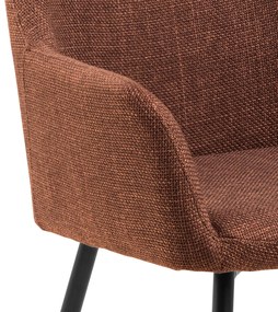 MAZZONI EXPORT VERA Teracotă (material Basel 44) - SCAUN MODERN ADÂNC TAPIȚAT PENTRU SALON/LIVING LOFT