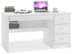 Birou copii Cilek Rustic White, alb rustic, 138x62x75 cm, design clasic pentru fete