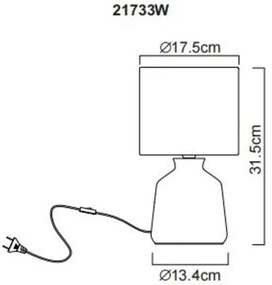 Lampă de masă Globo 21733W RELA 1xE14/40W/230V