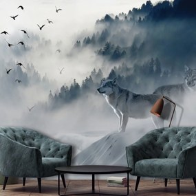 Fototapet - Păsări în ceață (152,5x104 cm)