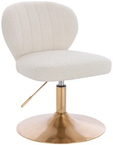 HR193N Scaun Crem Boucle cu Bază Aurie