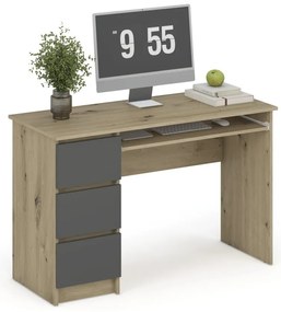 Masa de birou Cino stejar artizan/grafit L120 cm