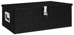 vidaXL Cutie de depozitare, negru, 90x47x33,5 cm, aluminiu