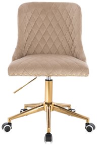 HR940K Scaun Latte din Catifea cu Bază Aurie