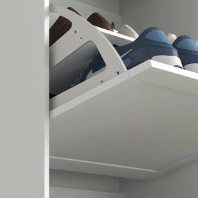 HOMCOM Dulap Îngust pentru Pantofi cu 3 Sertare și Rafturi Reglabile pe 2 Niveluri, 60x23,5x115 cm, Negru | Aosom Romania