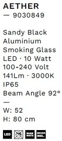Stalp LED iluminat exterior decorativ IP65 AETHER 2 H-80cm