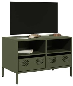 851320 vidaXL Dulap TV, verde măsliniu, 68x39x43,5 cm, oțel laminat la rece