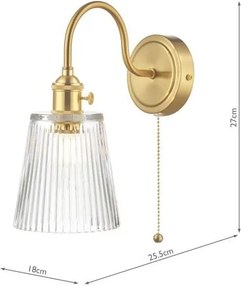 Där Lighting HAD0740-05 - Lampă de perete HADANO 1xE14/40W/230V aurie