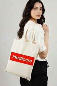 Sacosa de Panza pentru Cumparaturi, Geanta Tote, model Mediocre, 38x34.5 cm, Alba, BEKZ®