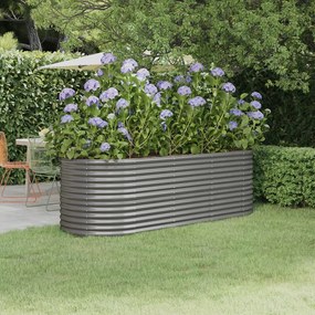 vidaXL Strat înălțat grădină gri 224x80x68cm oțel galvanizat