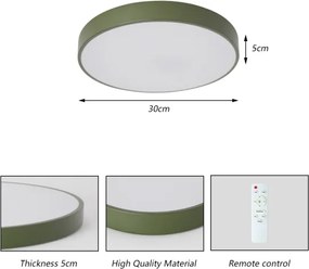 Brilagi - Plafonieră LED dimabilă POOL LED/36W/230V 3000-6000K 30 cm verde + telecomandă