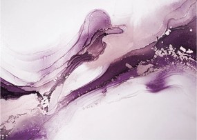 Tablou pe sticlă - Artă fluidă violet (70x50 cm)