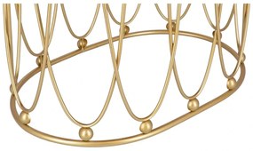 Taburet Pinky oval baza metalica aurie tapitat
