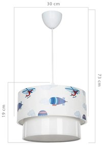 Lustră pentru copii albă/albastră ø 30 cm – Squid Lighting